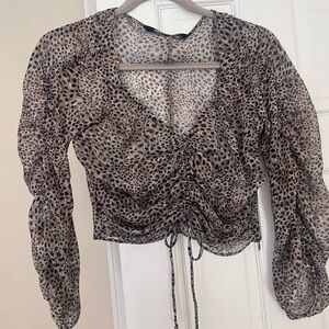 Zara Leopard print blouse.